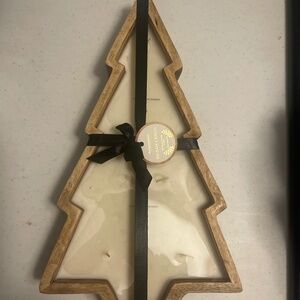 Aldi wood Christmas Tree candle